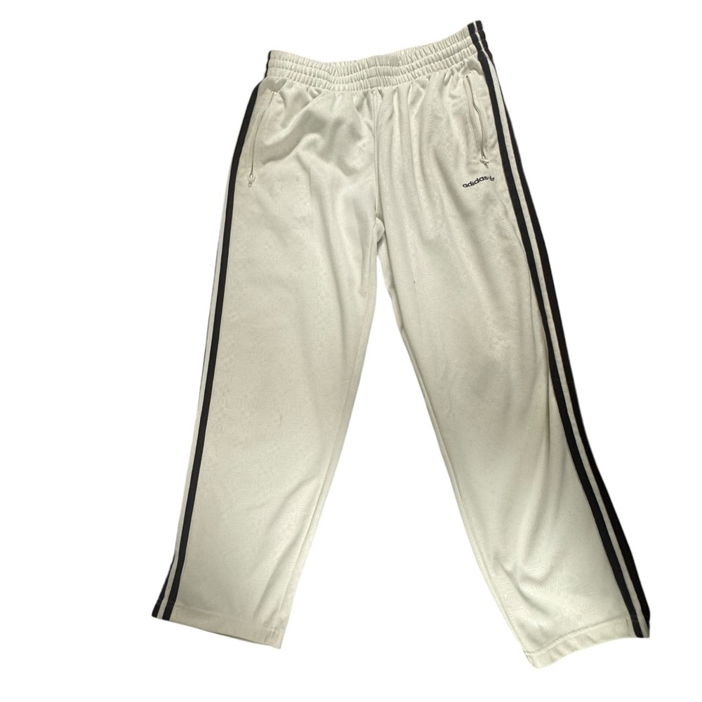 Adidas White Joggers with Black Stripes